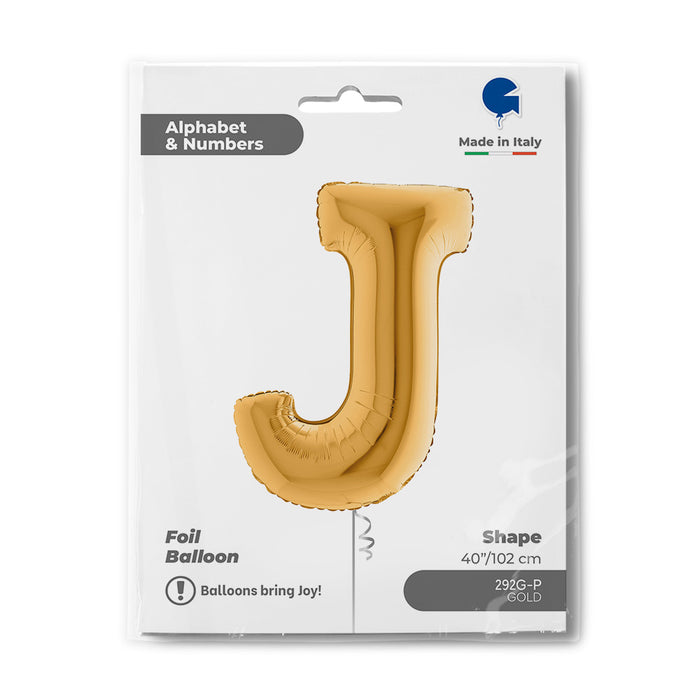 Riesenbuchstabe Folienballon 40"/102cm | Gold #J