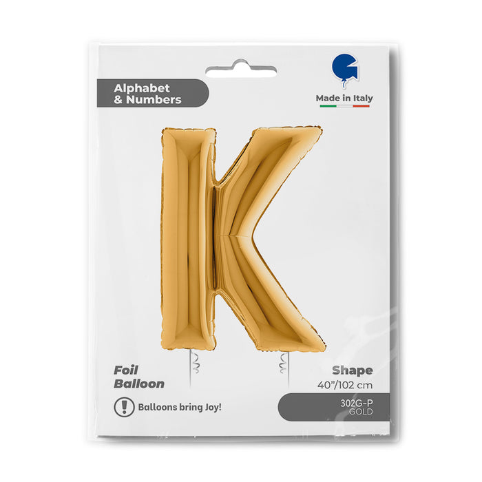 Riesenbuchstabe Folienballon 40"/102cm | Gold #K