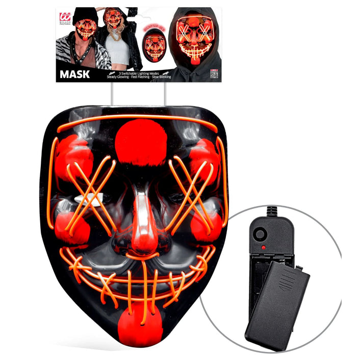 LED Maske mit Schnüren | Rot