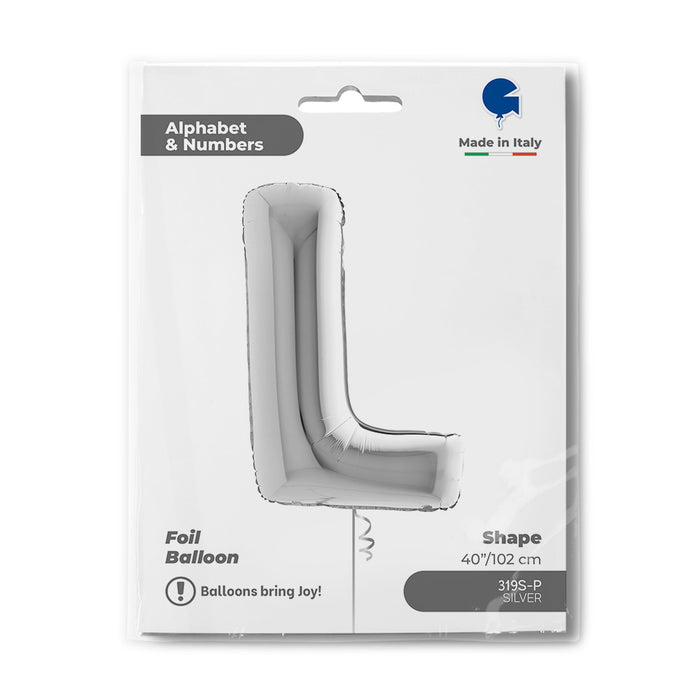 Riesenbuchstabe Folienballon 40"/102cm | Silber #L