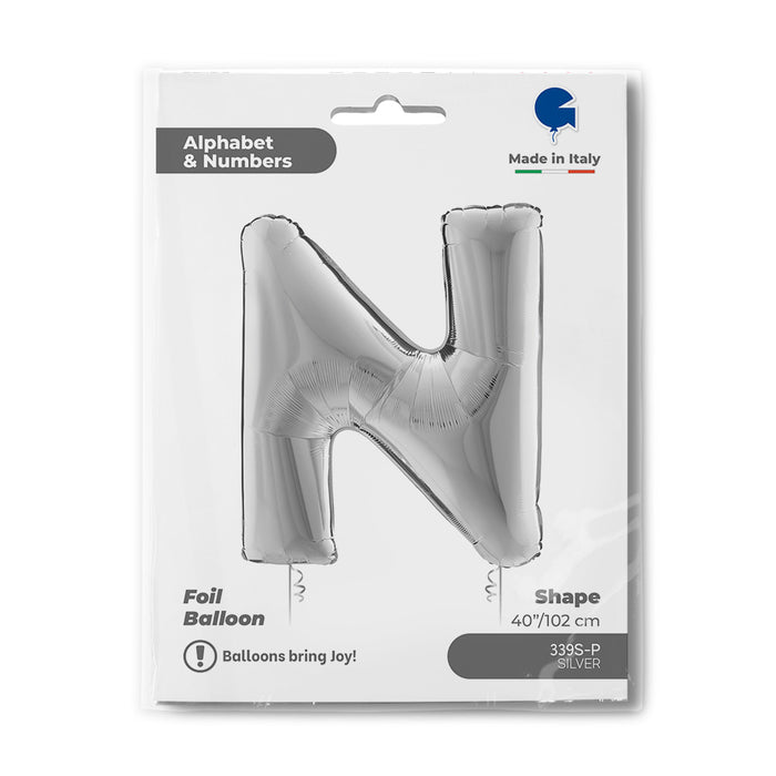 Riesenbuchstabe Folienballon 40"/102cm | Silber #N