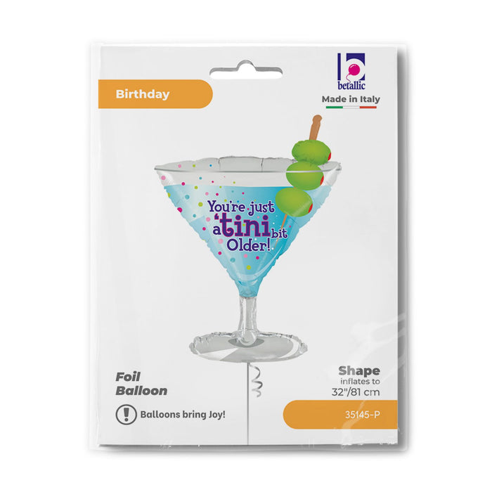Shape Folienballon "You're just a tini bit older!" Martini Glass | 81 cm