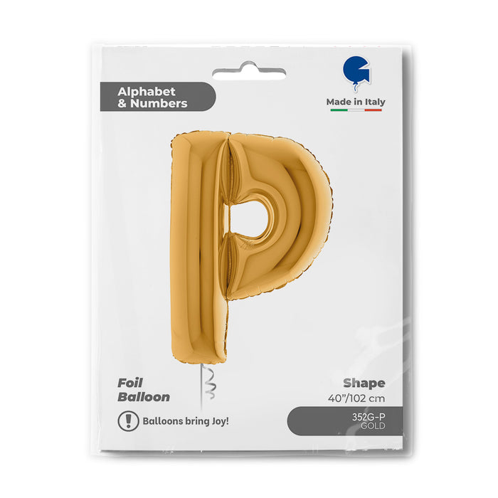 Riesenbuchstabe Folienballon 40"/102cm | Gold #P