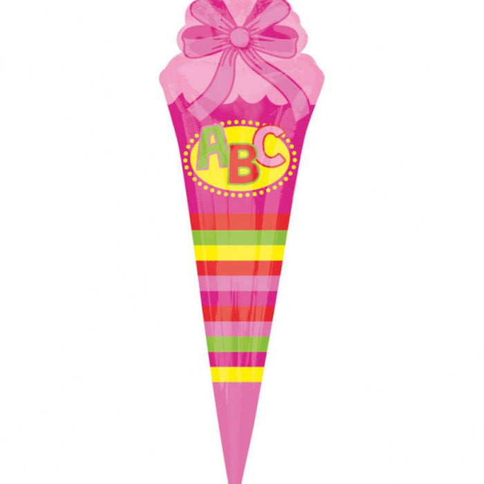 SuperShape Folienballon "Schultüte Pink" | 35x111cm