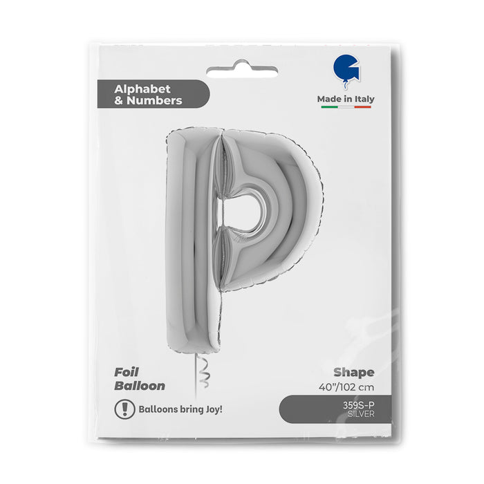 Riesenbuchstabe Folienballon 40"/102cm | Silber #P