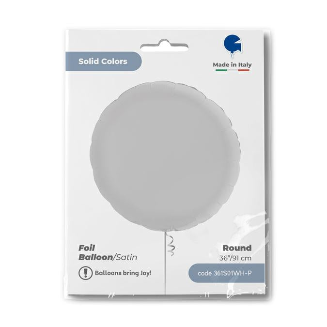 ABC36 Uni Rund 91 cm Satin Weiß