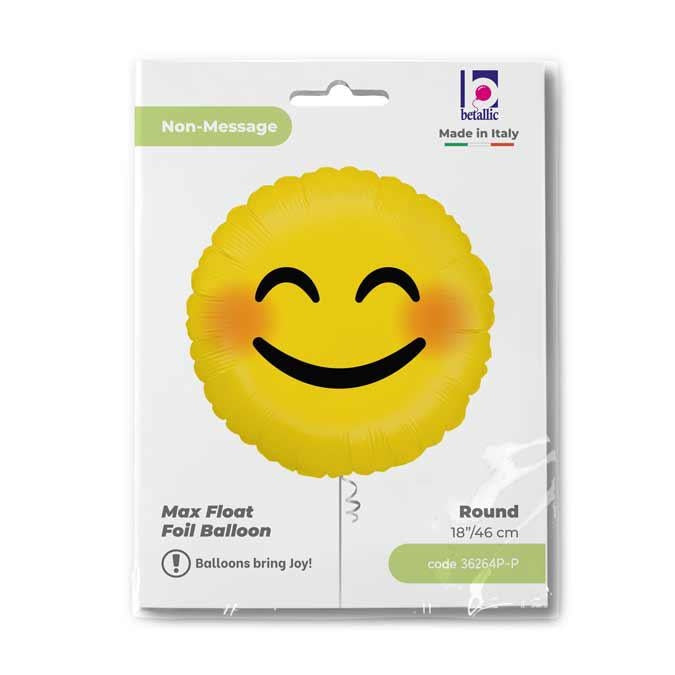 ABC18 Folienballon "Emoji Smiley" | Ø 46 cm