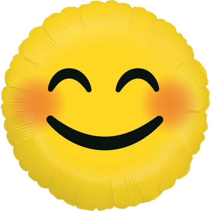 ABC18 Folienballon "Emoji Smiley" | Ø 46 cm