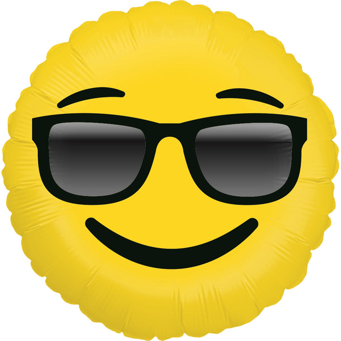 ABC18 Folienballon "Emoji Sonnenbrille" | Ø 46 cm