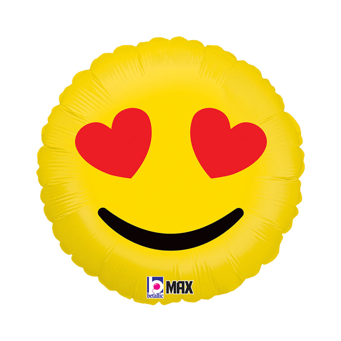 ABC18 Folienballon "Emoji Hearts" | Ø 46 cm