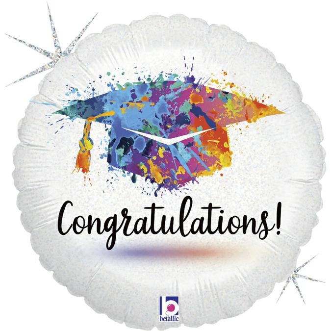 ABC18 Folienballon "Painterly Grad Congrats" | Ø 45 cm