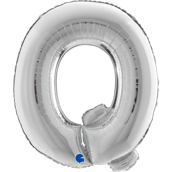 Riesenbuchstabe Folienballon 40"/102cm | Silber #Q