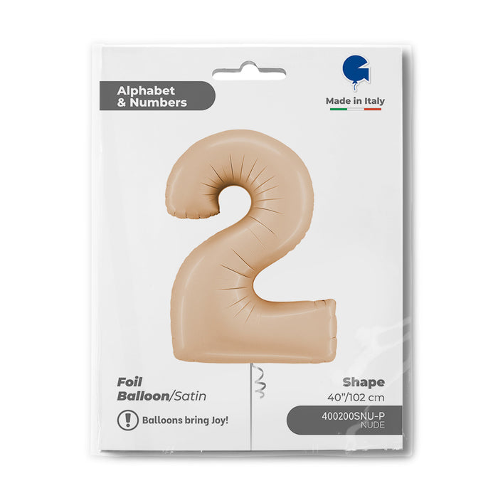 Riesenzahl Folienballon 40"/102cm | Satin Nude #2