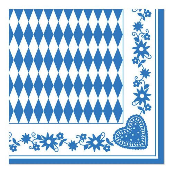Servietten Motiv 40x40cm/50Stk. | Bayrisch Blau