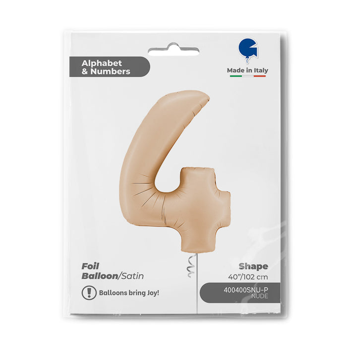 Riesenzahl Folienballon 40"/102cm | Satin Nude #4
