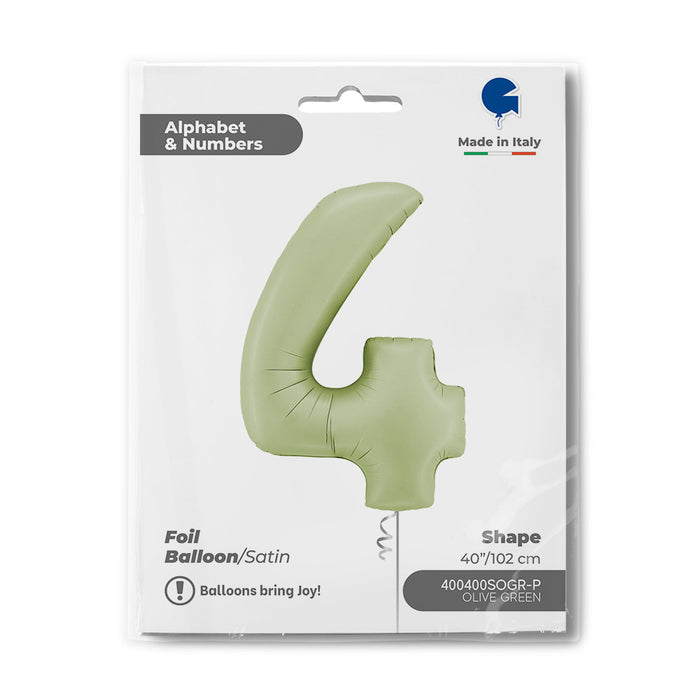 Riesenzahl Folienballon 40"/102cm | Satin Olive #4