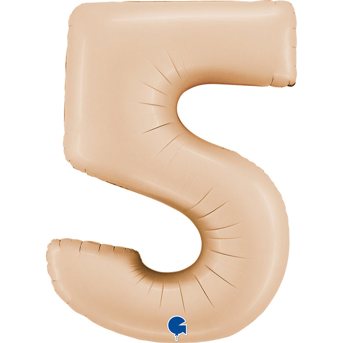 Riesenzahl Folienballon 40"/102cm | Satin Nude #5