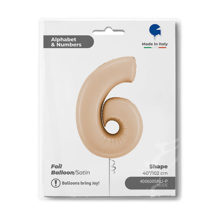 Riesenzahl Folienballon 40"/102cm | Satin Nude #6