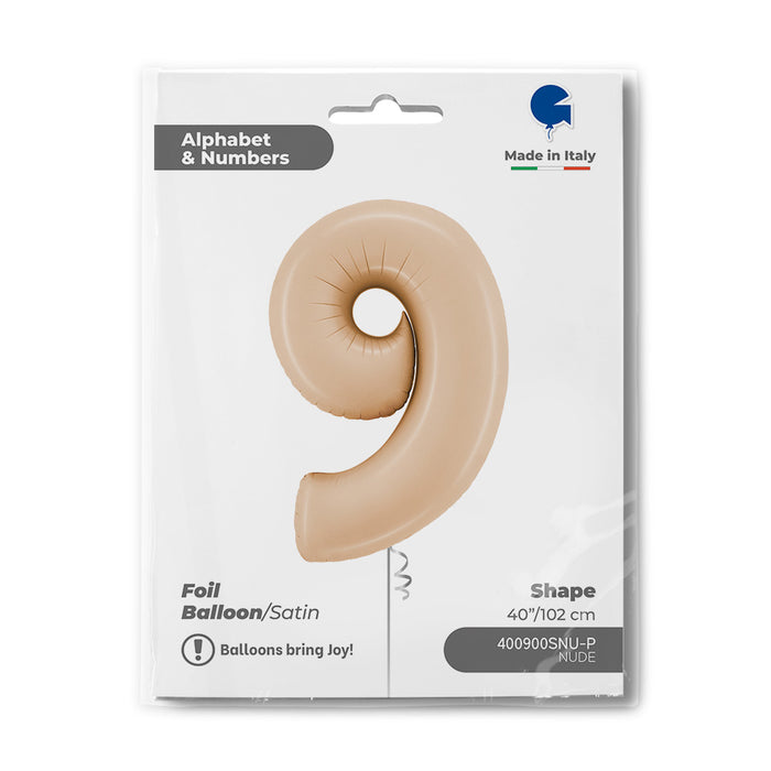 Riesenzahl Folienballon 40"/102cm | Satin Nude #9