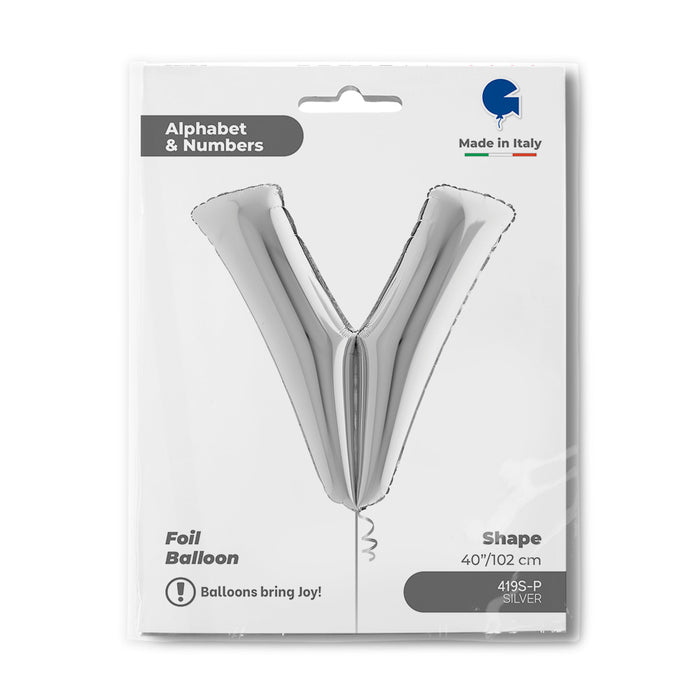 Riesenbuchstabe Folienballon 40"/102cm | Silber #V