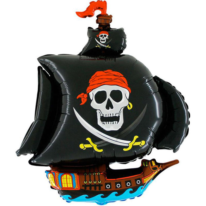 29" Shape Folienballon Lose - Piratenschiff Schwarz | HFE