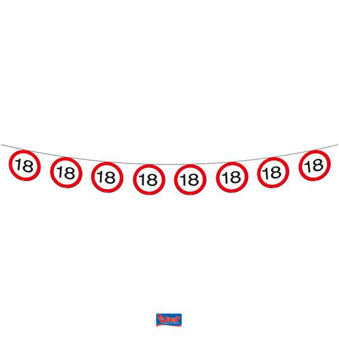 Wimpelkette Papier Verkehrsschild #18 | 12 m