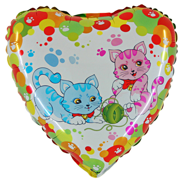 18" Folienballon Lose - Katzen Herzen | 46 cm HF18
