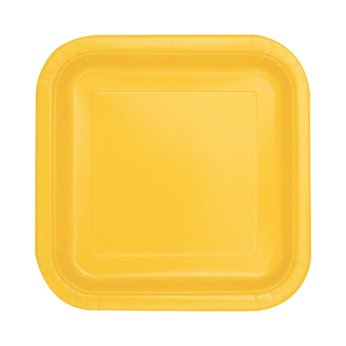 Pappteller Uni Quadratisch 18cm/16St. Gelb