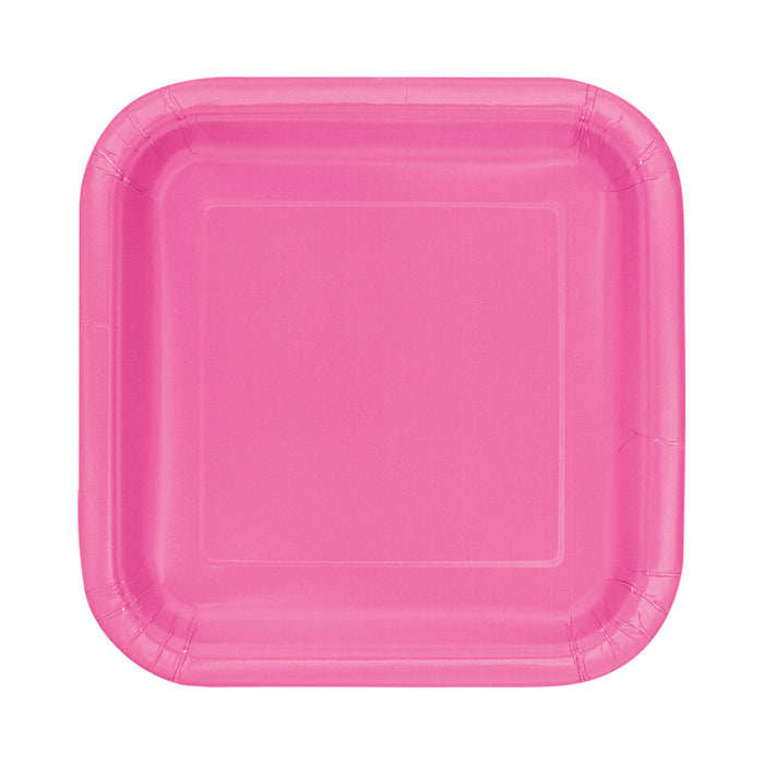 Pappteller Uni Quadratisch 18cm/16St. Magenta