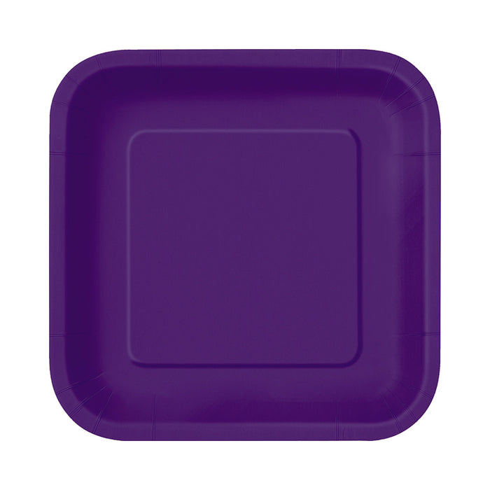Pappteller Uni Quadratisch 18cm/16St. Lila
