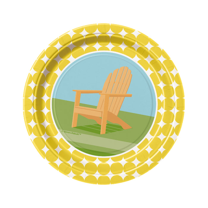 Pappteller SUNNY CHAIRS 18cm/8 Stück