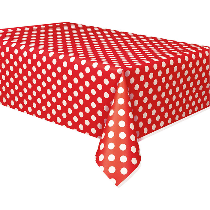Tischdecke PVC Dots 137x274cm Rot