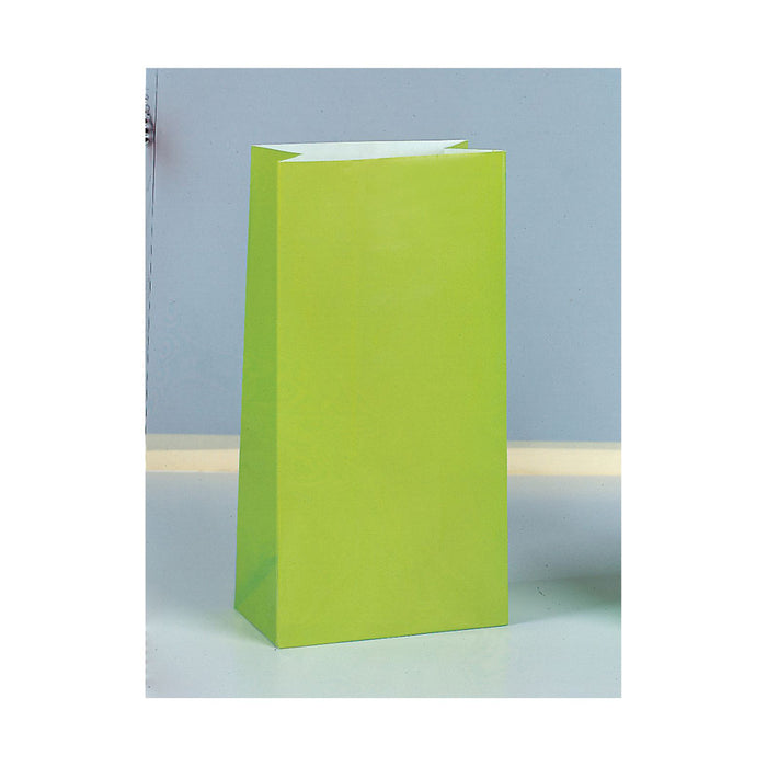 Tüte Papier Uni 25x12x9cm, 12Stk. Lime Green/Kiwi