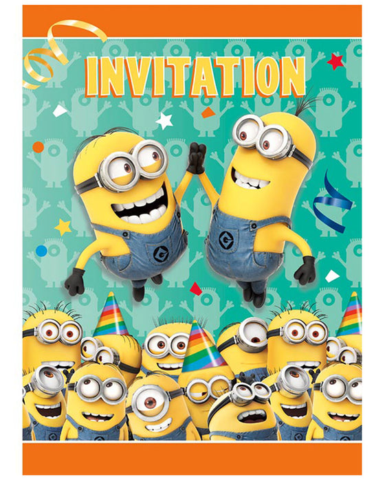 "Minions" Deko | 8 Einladungskarten 13x9cm