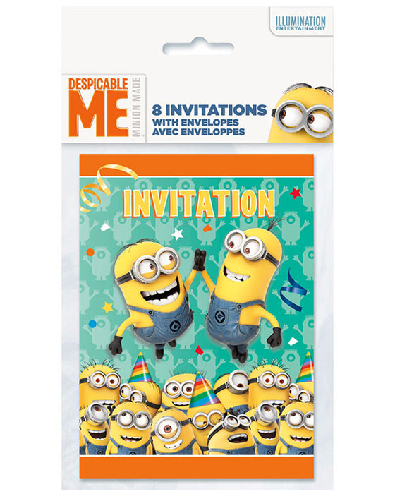 "Minions" Deko | 8 Einladungskarten 13x9cm