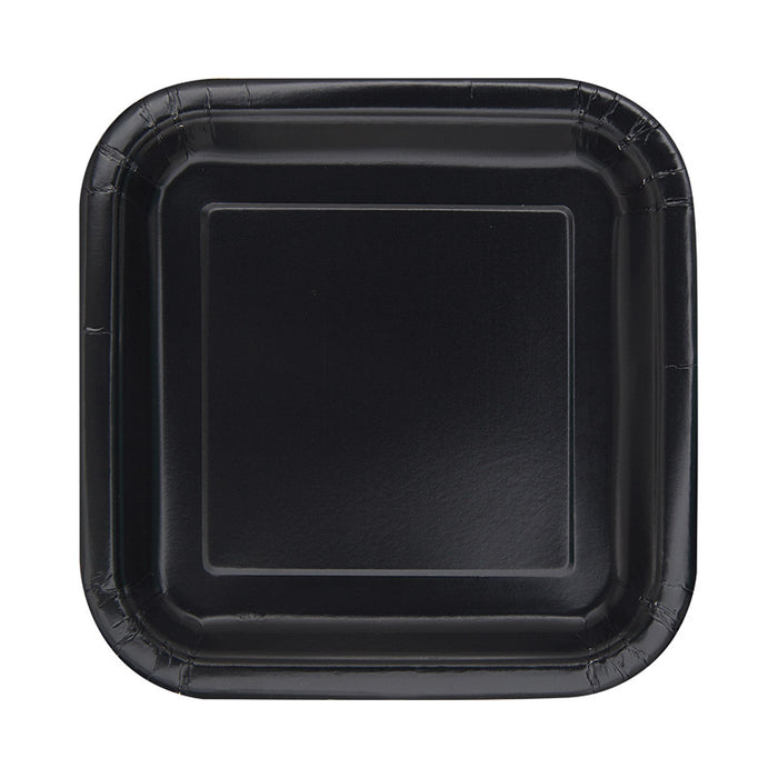 Pappteller Uni Quadratisch 18cm/16St. Schwarz