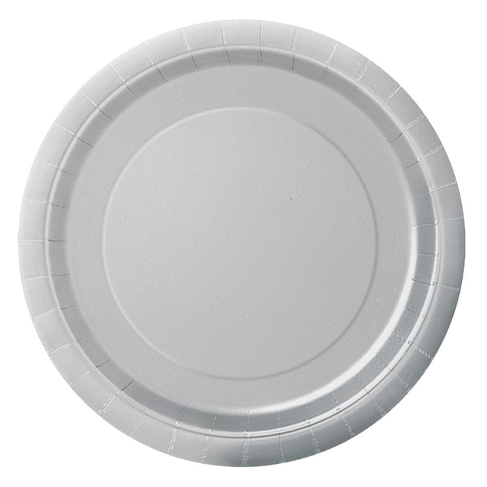 Pappteller Uni Rund ca. 18cmØ/8St. Silber