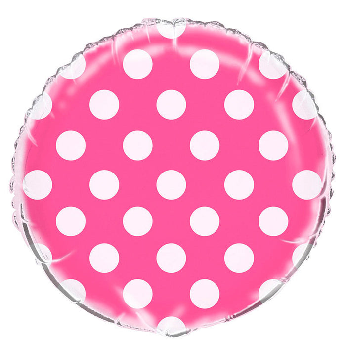 ABC18 Folienballon "Dots" | Ø 45 cm Magenta