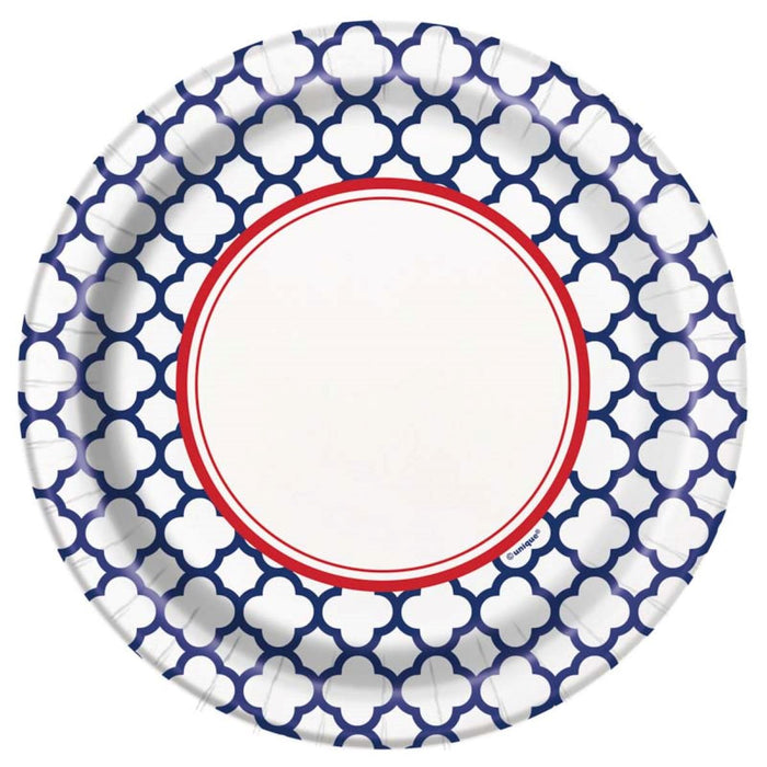 Pappteller HAMPTONS QUATREFOIL 18cm 8Stk