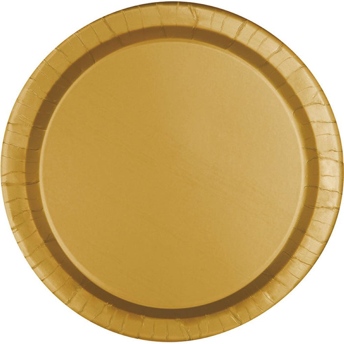 Pappteller Uni Rund ca. 23cmØ/8St. Gold