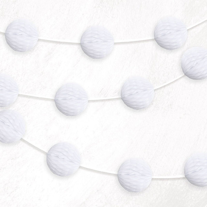 Girlande Wabenball ca.213cm Weiss