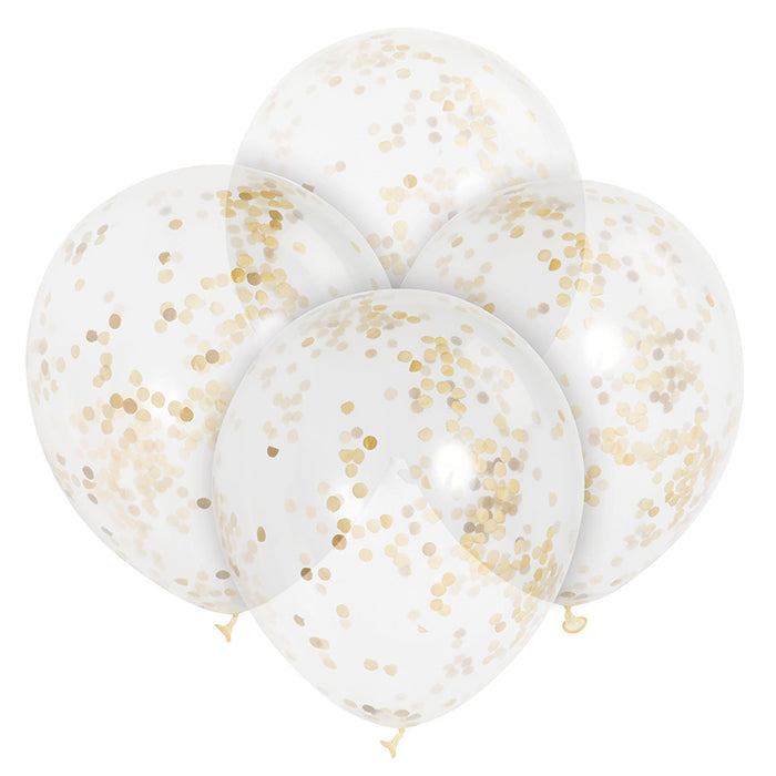 Latexballon Ø30cm Konfetti ca.30cmØ/6St. Gold