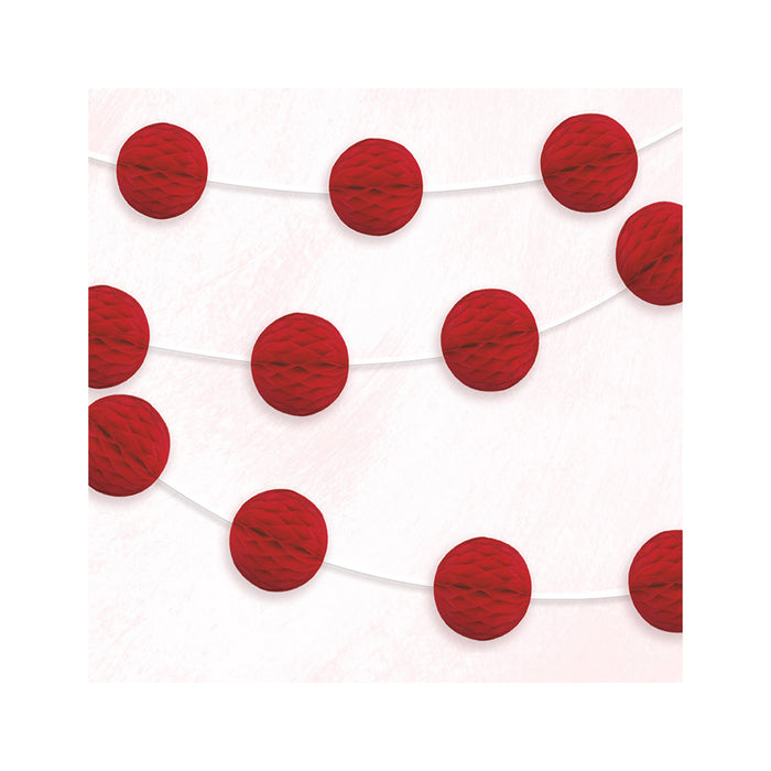 Girlande Wabenball | ca.213cm Rot