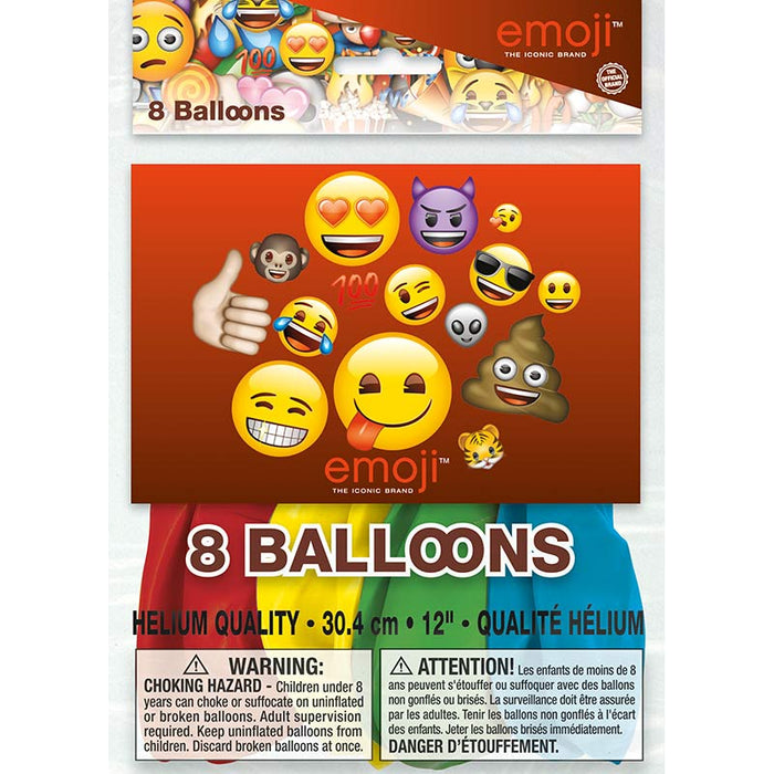 Luftballon Ø30cm Emoji ca.30cmØ/8St. Bunt