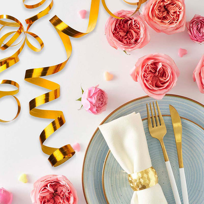 Luftschlangen "Metallic" 4m / 3 Rollen | Gold