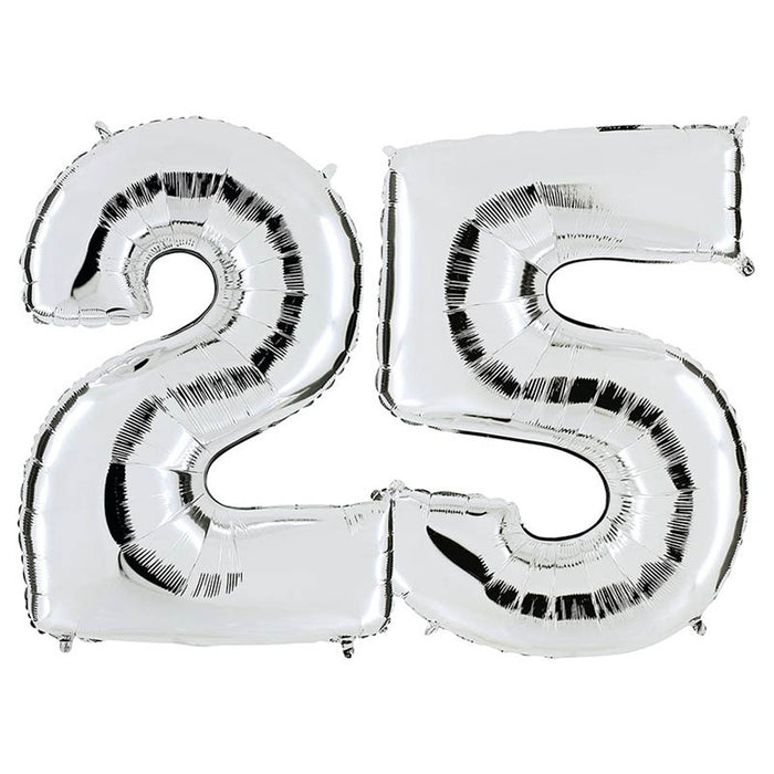 Riesenzahlen #25 Silber PartyMarty FM 40"/102 cm