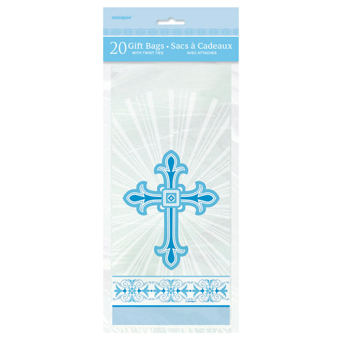 Geschenktüte Cello 12x28cm/20St. Kreuz Blau