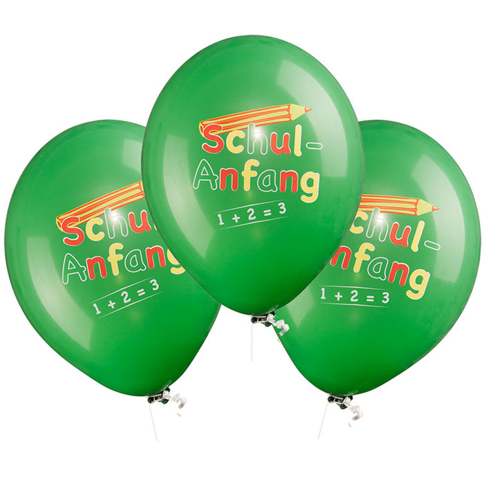 FM-Latexballon Schulanfang 123 ca.33cmØ /6Stk. Grün