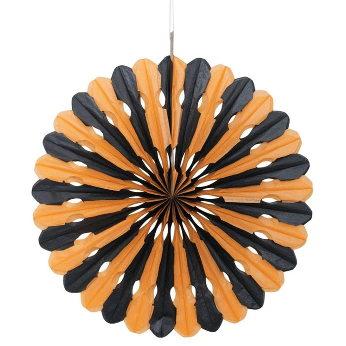 Dekofächer Schwarz/Orange 40cm/1Stk.