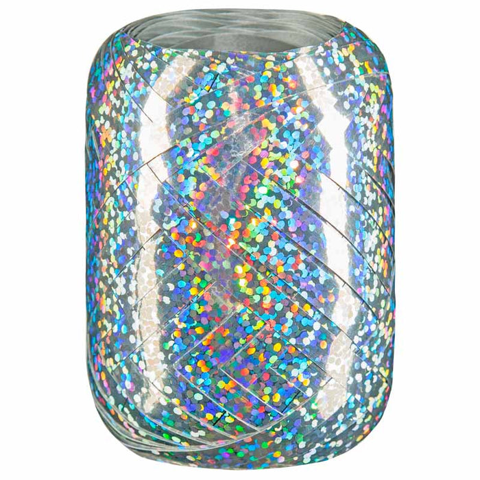 Kräuselband holografic 5mm/20m Silber